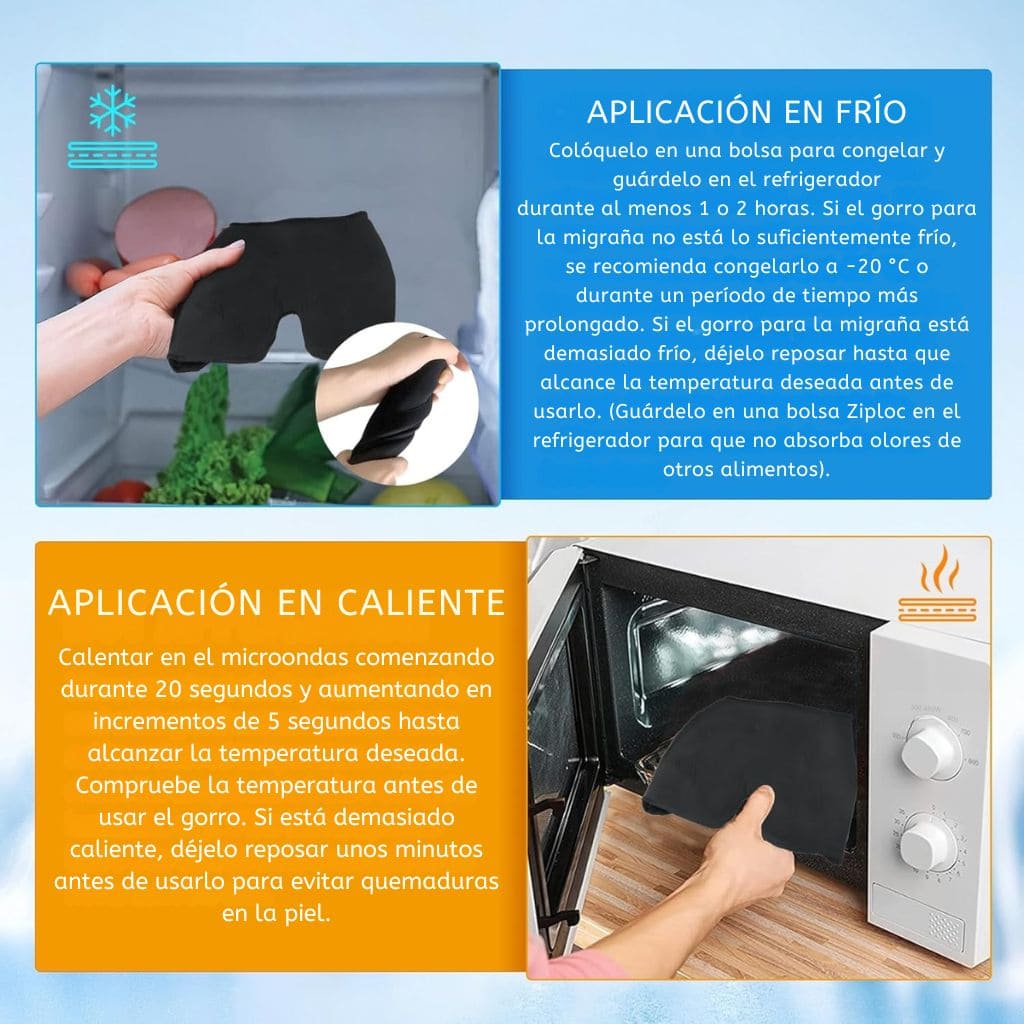 Casco Frío/Calor para Alivio del Dolor de Cabeza y Tensión