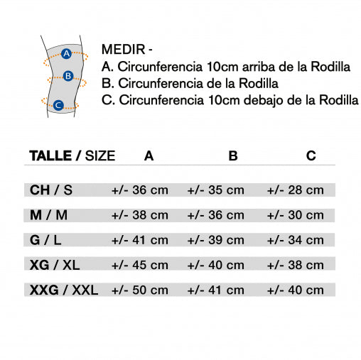 Rodillera Ballenada con Velcro Black Line