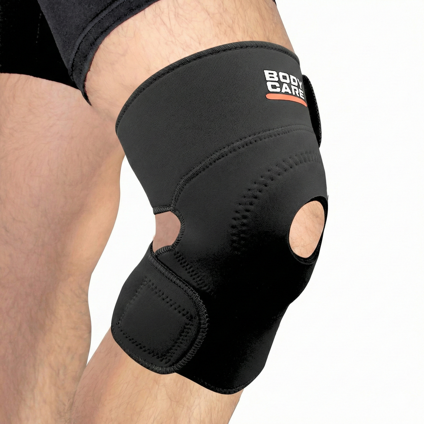 Rodillera Abierta Black Line de Neoprene con Ajuste en Velcro - Body Care