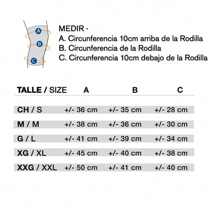 Rodillera Abierta Black Line de Neoprene con Ajuste en Velcro - Body Care